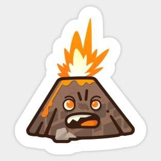 Mini Angry Vector Volcano Sticker